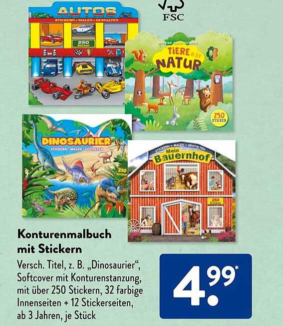 Konturenmalbuch mit Stickern