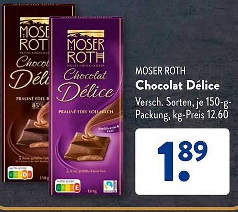 Moser Roth Chocolat Délice