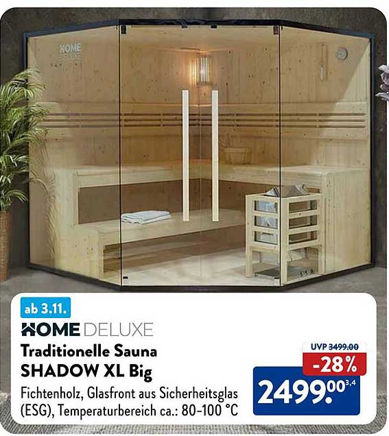 Traditionelle Sauna SHADOW XL Big