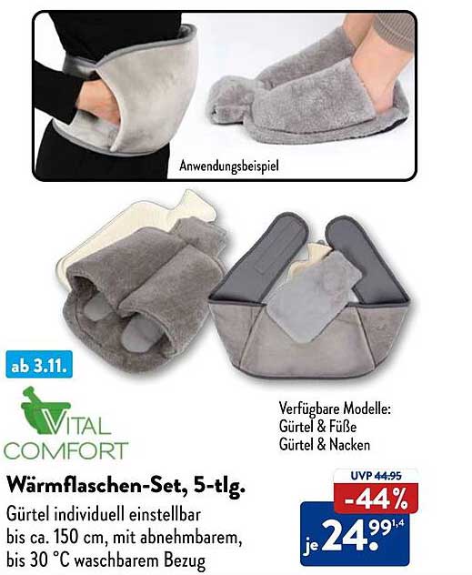 Wärmflaschen-Set, 5-tlg.