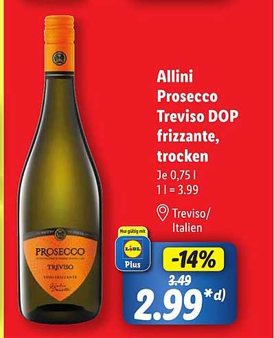 Allini Prosecco Treviso DOP frizzante, trocken