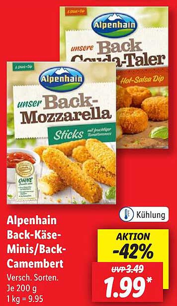 Alpenhain Back-Käse-Minis/Back-Camembert