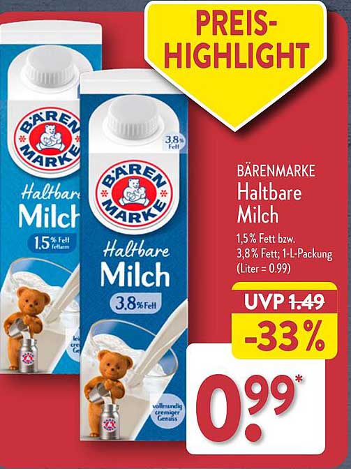 BÄRENMARKE Haltbare Milch