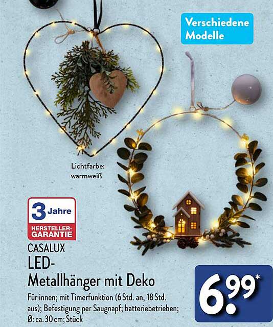 CASALUX LED-Metallhänger mit Deko