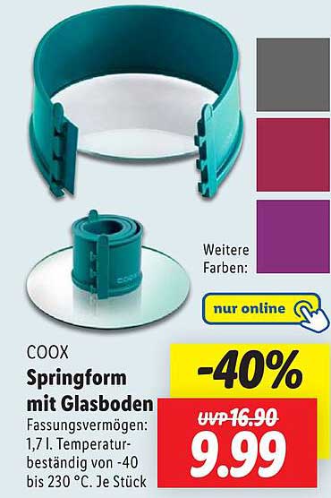 COOX Springform mit Glasboden