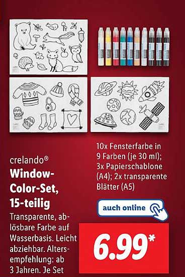 crelando® Window-Color-Set, 15-teilig