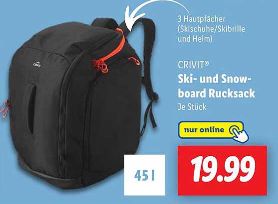 CRIVIT® Ski- und Snowboard Rucksack