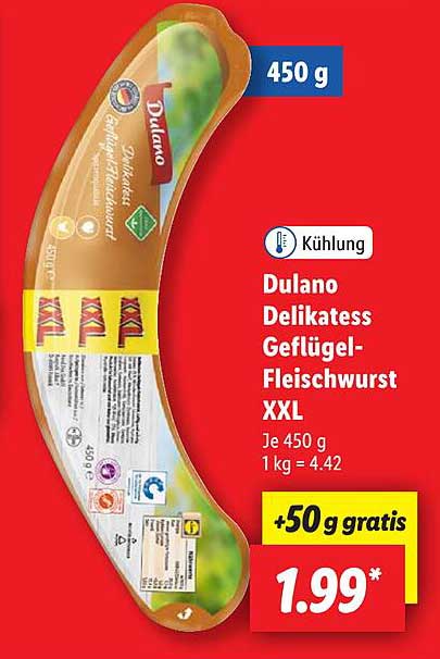 Dulano Delikatess Geflügel-Fleischwurst XXL