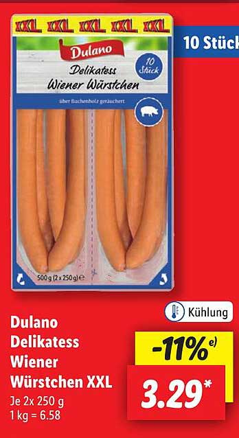 Dulano Delikatess Wiener Würstchen XXL