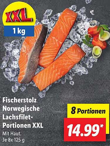 Fischerstolz Norwegische Lachsfilet-Portionen XXL