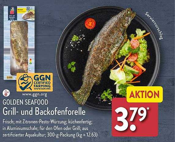 GOLDEN SEAFOOD Grill- und Backofenforelle