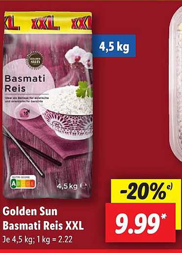 Golden Sun Basmati Reis XXL