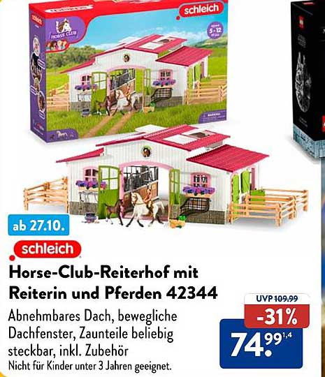 Horse-Club-Reiterhof mit Reiterin und Pferden 42344