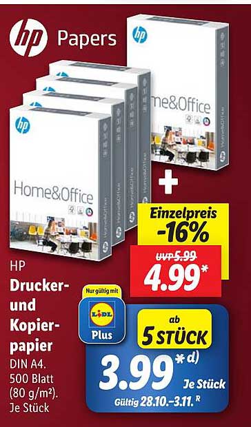 HP Drucker- und Kopierpapier