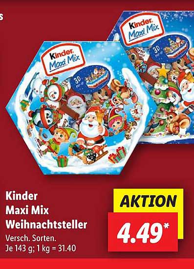 Kinder Maxi Mix Weihnachtssteller