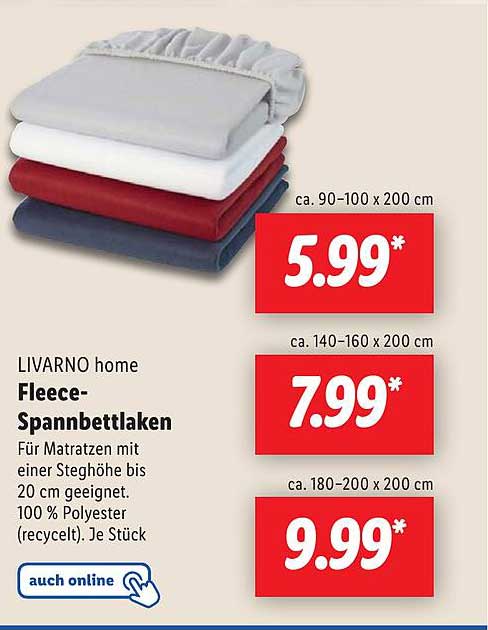 LIVARNO home Fleece-Spannbettlaken