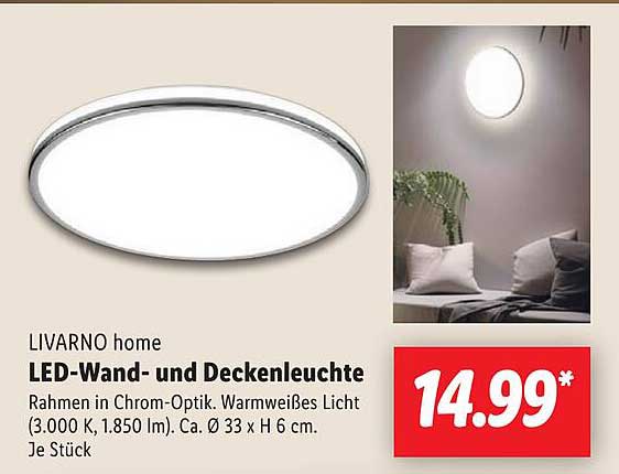 LIVARNO home LED-Wand- und Deckenleuchte