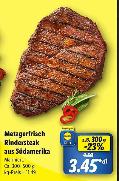 Metzgerfrisch Rindersteak aus Südamerika