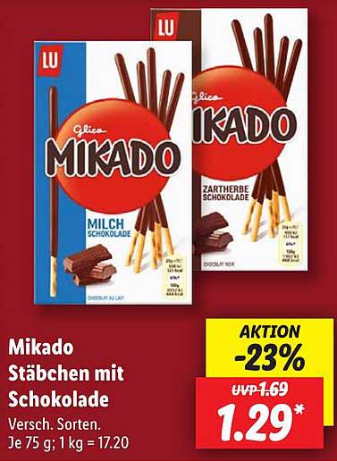 Mikado Stäbchen mit Schokolade