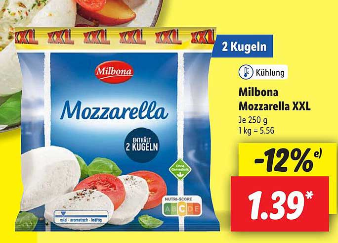 Milbona Mozzarella XXL