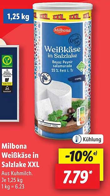 Milbona Weißkäse in Salzlake XXL