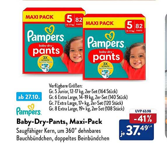 Pampers Baby-Dry-Pants, Maxi-Pack