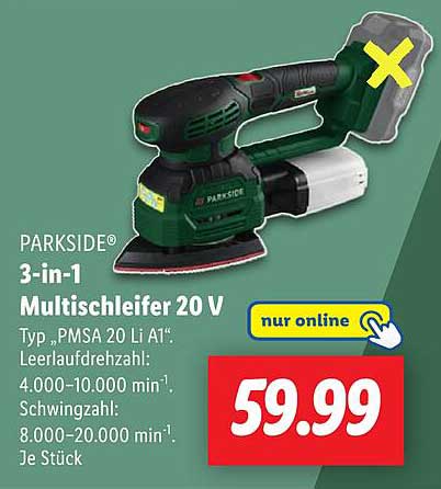 PARKSIDE® 3-in-1 Multischleifer 20 V