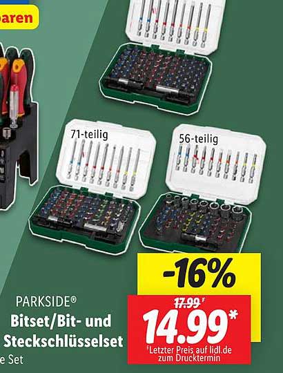 PARKSIDE® Bitset/Bit- und Steckschlüsselserie Set