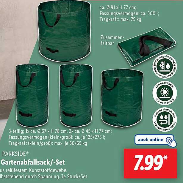 PARKSIDE® Gartenabfallsack/-Set