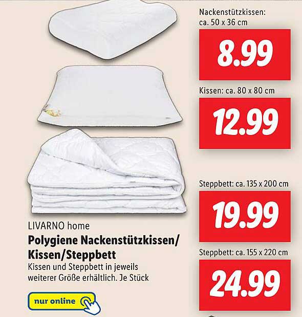 Polygiene Nackenstützkissen/Kissen/Steppbett