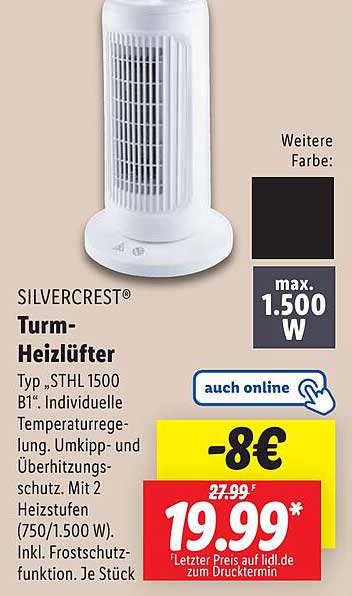 SILVERCREST® Turm-Heizlüfter