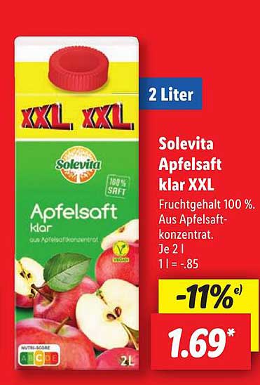 Solevita Apfelsaft klar XXL