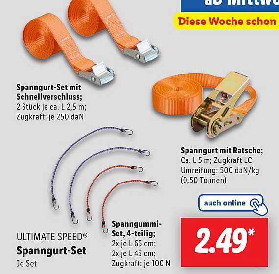 Spanngurt-Set mit Schnellverschluss