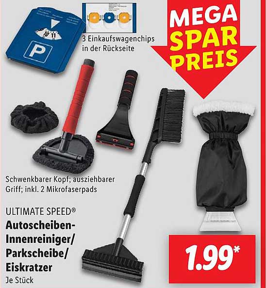 ULTIMATE SPEED® Autoscheiben-Innenreiniger/Parkscheibe/Eiskratzer