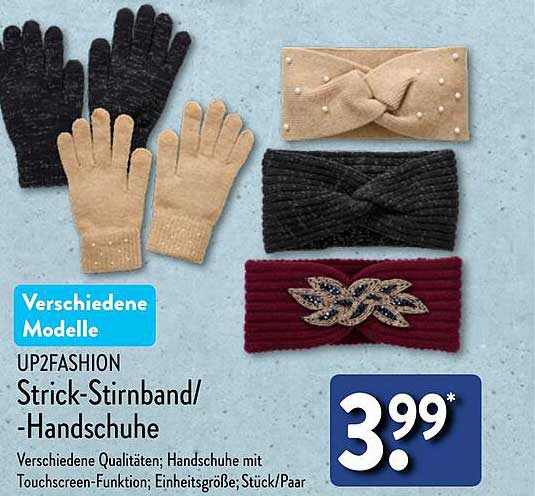 UP2FASHION Strick-Stirnband/-Handschuhe