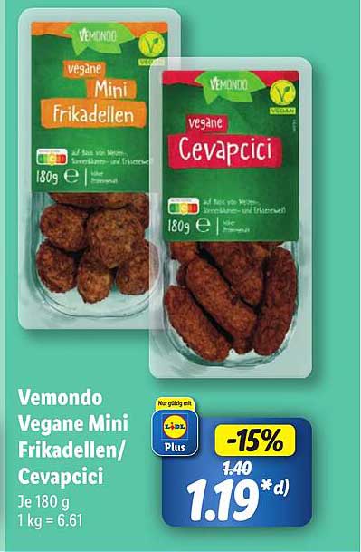 Vemondo Vegane Mini Frikadellen/ Cevapcici