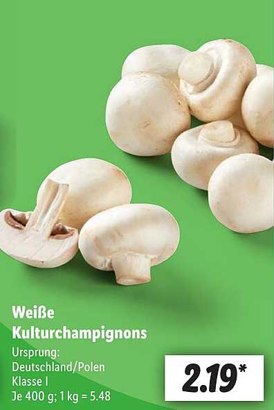 Weiße Kulturchampignons