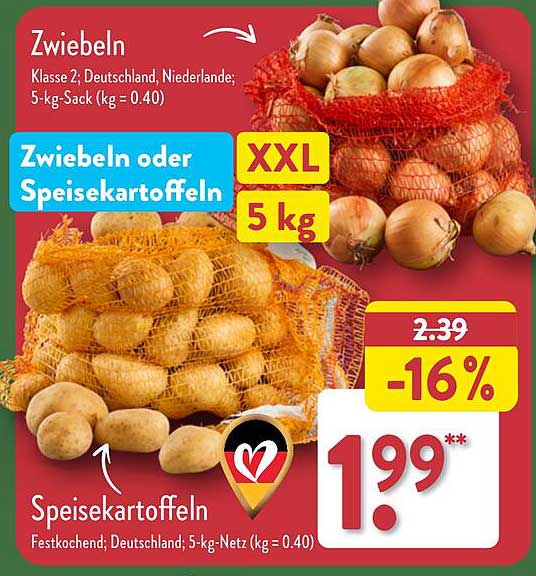 Zwiebeln oder Speisekartoffeln