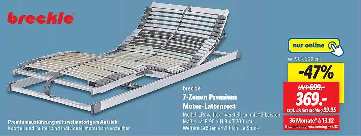 7-Zonen Premium Motor-Lattenrost