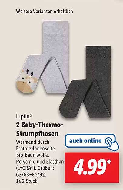 lupilu® 2 Baby-Thermo-Strumpfhosen