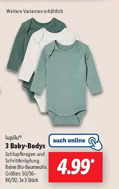 lupilu® 3 Baby-Bodys