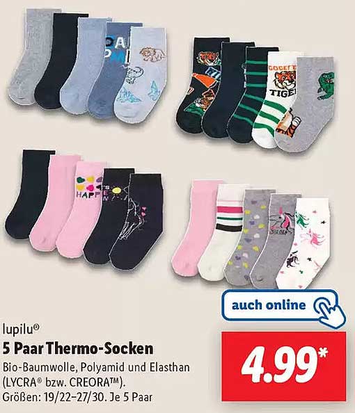 lupilu® 5 Paar Thermo-Socken