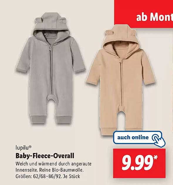 lupilu® Baby-Fleece-Overall