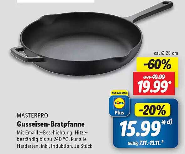 MASTERPRO Gusseisen-Bratpfanne