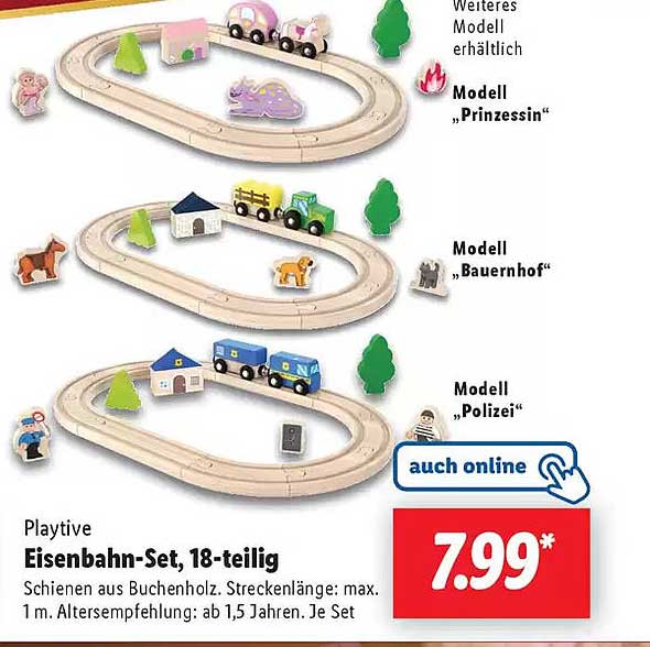 Playtive Eisenbahn-Set, 18-teilig