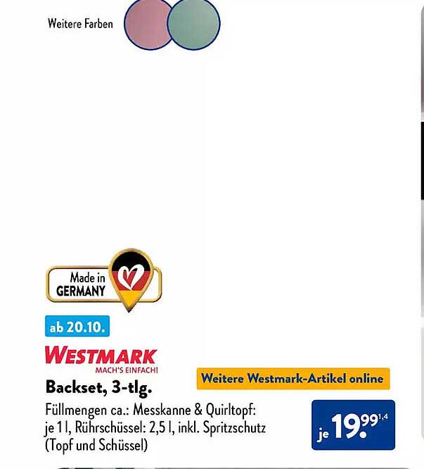 Westmark Backset, 3-tlg.