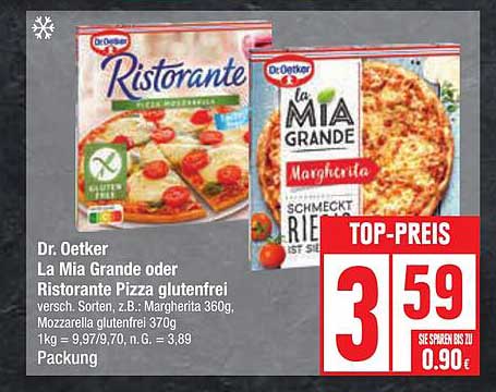 Dr. Oetker La Mia Grande oder Ristorante Pizza glutenfrei