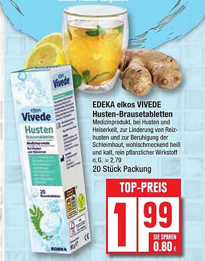 EDEKA elkos VIVEDE Husten-Brausetabletten