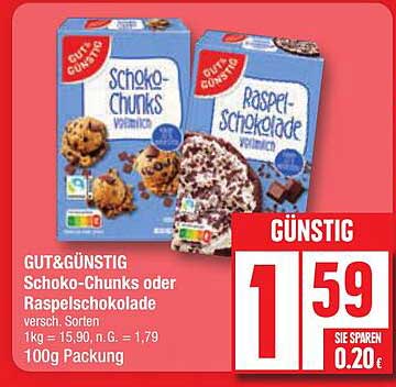 GUT& GÜNSTIG Schoko-Chunks oder Raspelschokolade