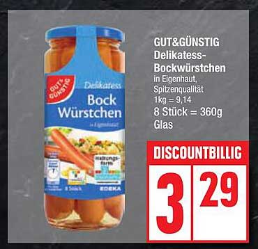 GUT&GENÜSTIG Delikatess-Bockwürstchen